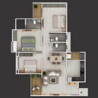 Codename The 44 Wakad 3 BHK Floor Plan Image